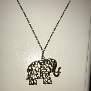 9 inch gold chain with large elephant pendant